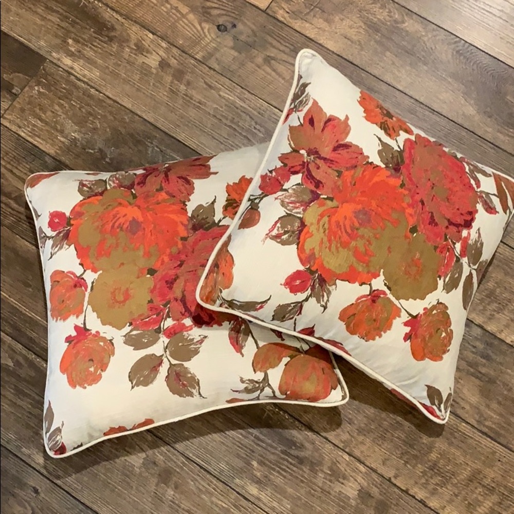 Set of Two Floral Throw Pillows